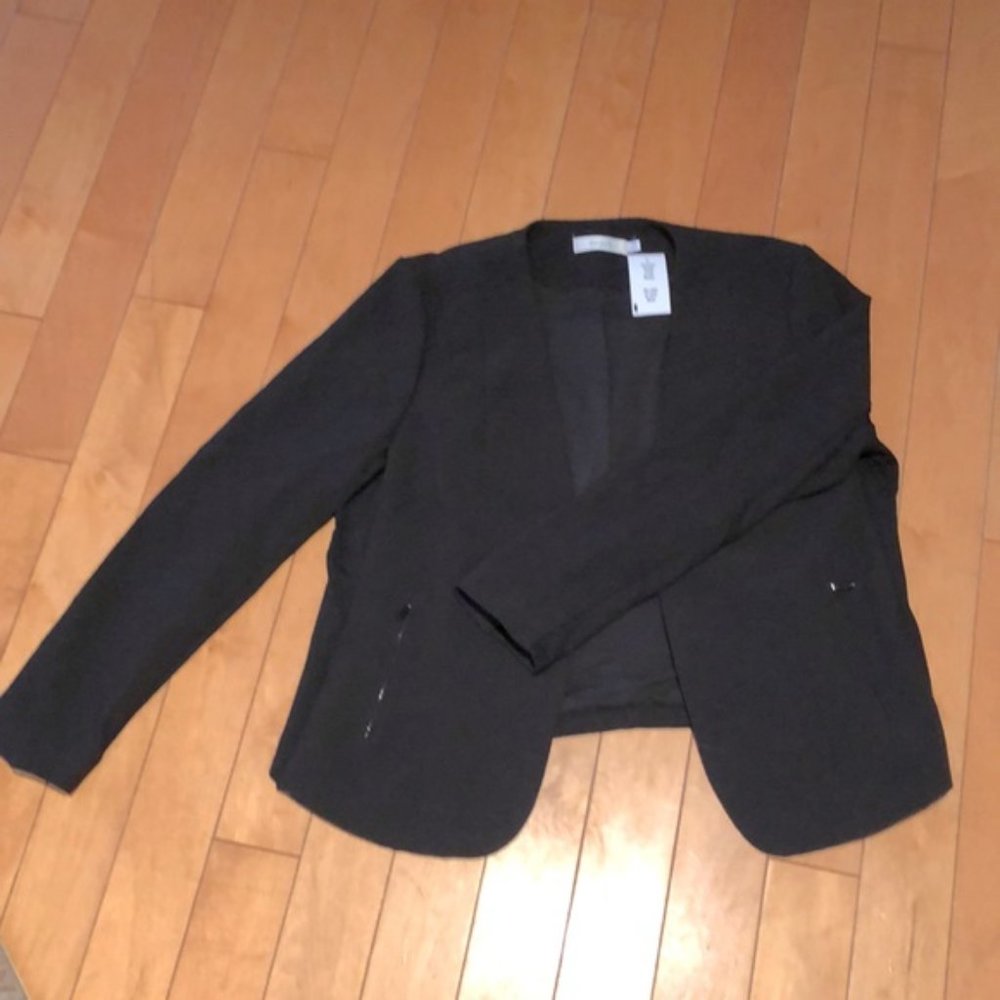 NWT Rickis black blazer zipper detail XL